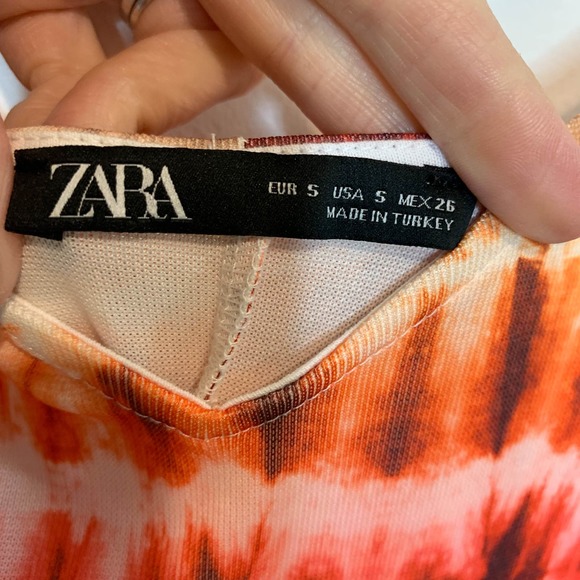 ZARA 90s y2k slip dress tie-dye midi orange celebutante 2733 - Picture 6 of 10
